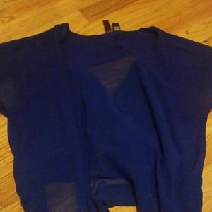 Blue opened back blouse